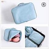 Packing Bags,Mossio 7 Piece Mesh Carry On Luggage Organizer Pouch for Clothes Blue Flower