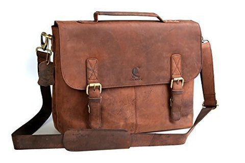 Cuero 14 " Brown Vintage Leather Messenger Satchel Laptop Leather Briefcase Bag for Men and Women