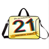 15" Neoprene Laptop Bag Sleeve with Handle,Adjustable Shoulder Strap & External Side Pocket,21st