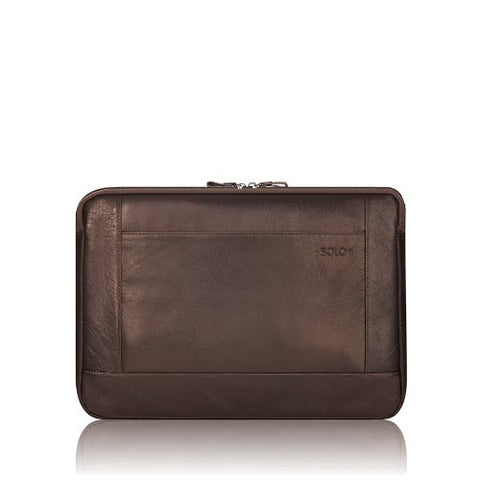 Solo 16 Inch Leather Laptop Sleeve, Espresso