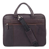 Bugatti Sartoria Medium Top Grain Leather Zipper Briefcase, Leather, Brown