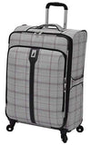 London Fog Knightsbridge 25" Expandable Spinner, Grey Burgundy Glen Plaid