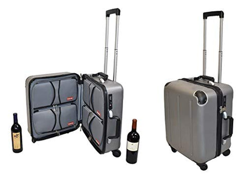 KARRIAGE-MATE Multiple Purpose Wine Travel Hardside Luggage for Carrying 8 Bottles Wine (Grey, Small)