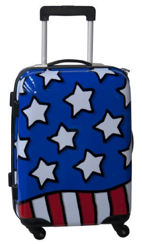 Ed Heck Luggage Stars N Stripes 21 Inch Hardside Spinner, Red/White/Blue, One Size