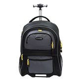 Tprc 19" Black With Yellow Trims "Sierra Madre" Rolling Backpack Includes Spacious Front And Side