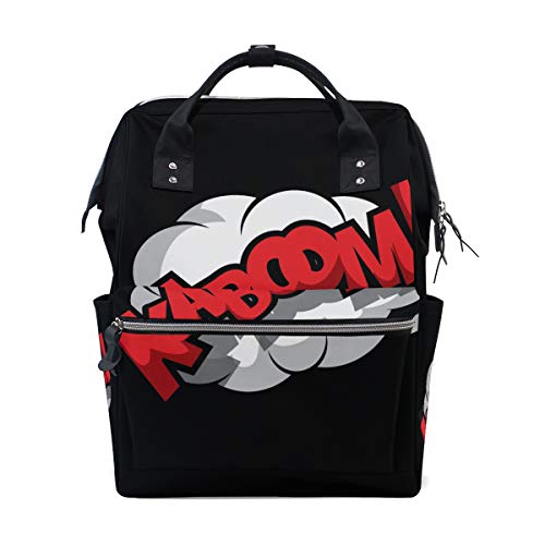 Backpack Comic Effect Kaboom Mens Laptop Backpacks Shoulder Hiking Daypack