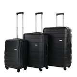 Amka Verano Hardside 3-Piece Expandable Spinner Upright Luggage Set, Black