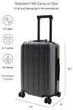 CHESTER Minima Carry-On Luggage / 22" Lightweight Polycarbonate Hardshell/Spinner Suitcase/TSA Approved Cabin Size (Charcoal)