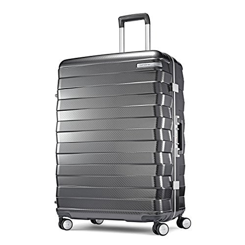 Samsonite Framelock Hardside Checked Luggage With Spinner Wheels, 28 Inch, Dark Grey