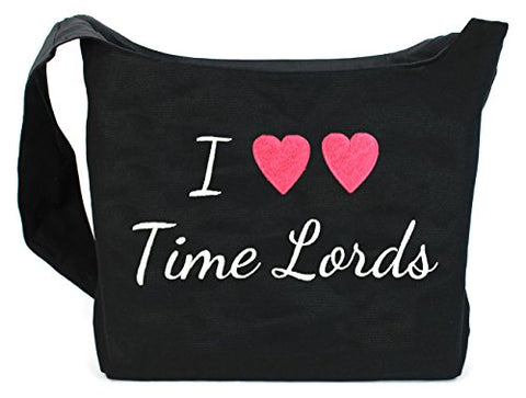 Dancing Participle I Heart Time Lords Embroidered Sling Bag