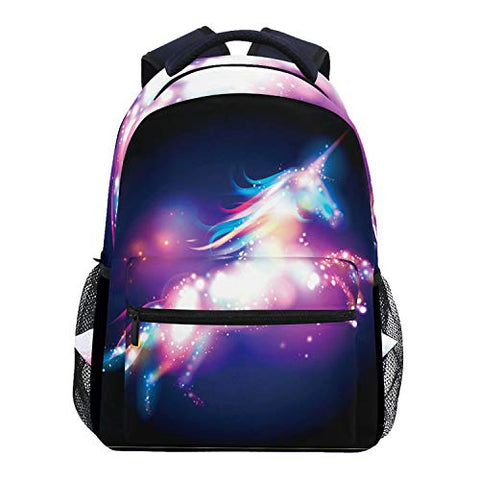 Wamika Galaxy Dab Unicorn Rainbow Stars Nebula Kids Backpack School Bookbag Bag