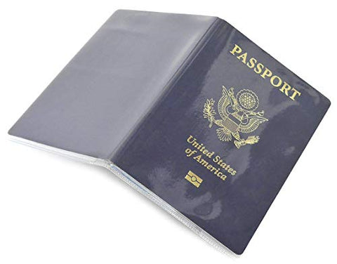 Passport Cover Clear Plastic Vinyl ID Card Protector Case Holder Pack of 5