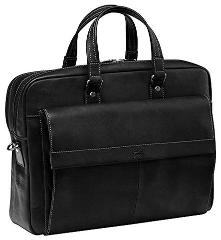 Mancini Double Compartment Briefcase for 15.6" Laptop and Tablet in Black