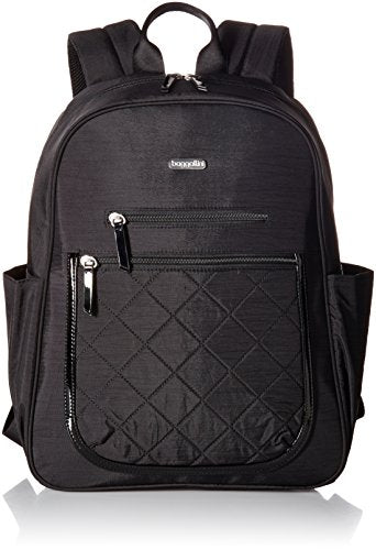 Pocket Laptop Backpack Backpack, Black Quilt, One Size