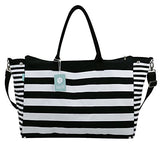 Travel Totes Luggage, Canvas Travel Storage Bag, Blue Stripes