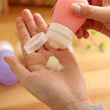 Portable Travel Bottles Set, AMMAX Leak Proof Squeezable Silicon Tubes Travel Size Toiletries Containers, TSA Carry On Approved Refillable Travel Accessories for Shampoo Liquids 4 Pack (3 fl. oz)