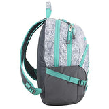 Fuel Dynamo Multipocket Active Backpack with Front Webbing Molle Loops, Ash Gray/Henna Paisley Print/Turquoise Trim