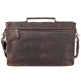 S-Zone Men'S Crazy-Horse Leather Business Briefcase Shoulder Laptop Bag