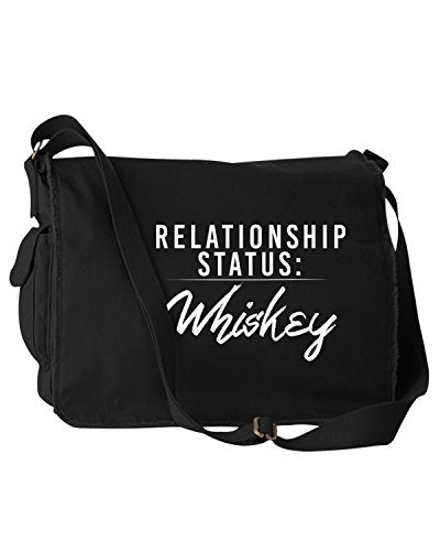 Funny Relationship Status:Whiskey Alcohol Black Canvas Messenger Bag