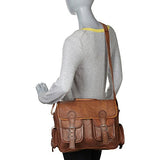 Sharo Leather Bags Satchel (Dark Brown)