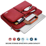 Lacdo 360° Protective Laptop Shoulder Bag Sleeve Case for 16 inch New MacBook Pro A2141 2019-2020, 15 Inch Old MacBook Pro 2016-2019, 15" Microsoft Surface Book 3 2, Dell XPS 15, Water Repellent, Red