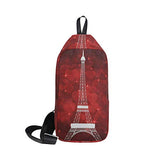 Lovexue Sling Bag Red Eiffel Tower Mens Chest Shoulder Backpacks Crossbody Triangle Rucksack