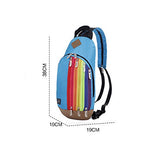 Bibitime Dark Blue Rainbow Style Nylon Outdoor Travel Chest Bag Sling Crossbody Messenger Bags