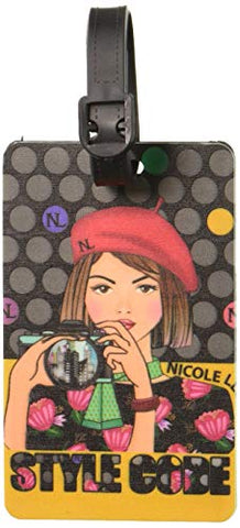Nicole Lee Women's 2 Piece Luggage Bag Travel Tags, [red] Fashion Prints, Info Tab, Clara Loves Photo