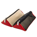 Lencca Stowaway Compact Roll Up Pouch, Beige/ Red Wine