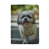 Leather Passport Cover Set White Black Shih Tzu Dog Men Women Protector Case/Travel Wallet/ID