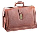Mancini SIGNATURE Luxurious Italian Leather 17" Laptop Briefcase in Brown
