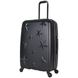 Aimee Kestenberg Women'S 24" Embossed Star Lightweight Abs 4-Wheel Upright Checked Luggage, Black
