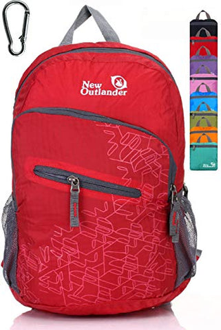 Outlander Packable Handy Lightweight Travel Hiking Backpack Daypack, Red