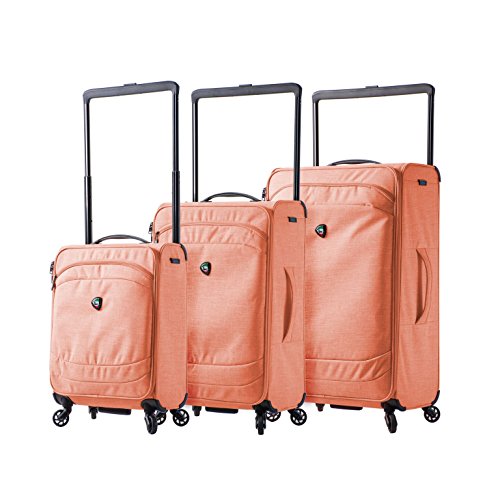 Mia Toro M1127-03pc-org Italy Kitelite Strato Softside Spinner Luggage 3pc Set, Orange