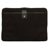 Hook And Albert Waxed Canvas Reversible Portfolio, Black (Black)