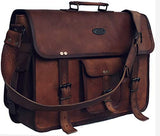 Leather Briefcase Large Messenger Shoulder Bag Rugged Leather Computer Laptop Bag