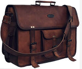 Leather Briefcase Large Messenger Shoulder Bag Rugged Leather Computer Laptop Bag