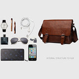 Berchirly Mens PU Leather Messenger Shoulder Bag Business Briefcase For Travel Coffee
