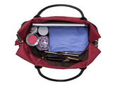 ECOSUSI Unisex Large Travel Weekender Bag Duffle Bag Gym Totes in Trolley Handle, Red