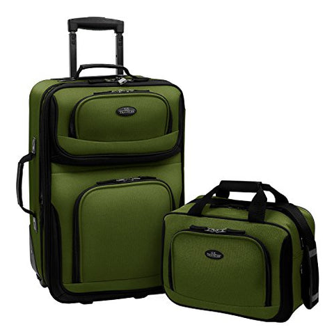 New Rio 2-Piece Carry-On Luggage Set (Green)