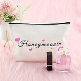 Engagement Gifts for Women Bride Cosmetic Bag Honeymoonin' Wedding Cosmetic Bag Bridal Shower Gifts Bride Makeup Bag Bride Gift Wedding Party Gift Bridal Party Gift and Travel Make Up Pouch