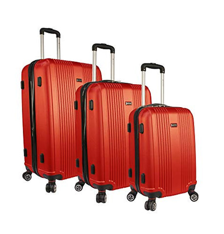 Mancini Santa Barbara Lightweight Spinner Luggage Set in Red