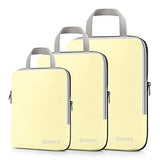 Gonex Compression Packing Cubes,3pcs L+M+S Expandable StorageTravel Bags Luggage Organizers(Beige)