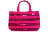 Victoria'S Secret Mini Canvas Bling Sequins Hot Pink Purse Tote Handbag