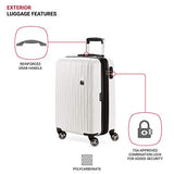 SwissGear 7272 Energie Hardside Expandable Luggage with Spinner Wheels, White, Carry-On 19-Inch
