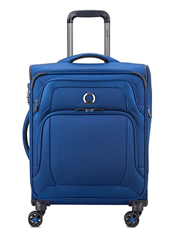 Delsey Unisex_Adult Optimax Lite Slim Cabin Trolley Case with 4 Double Wheels 55 cm, Blue, One Size