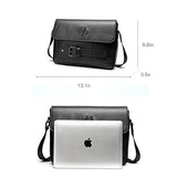 Babama Men Leather Messenger Bag Crossbody Shoulder Purse Briefcases Laptop Satchel Black