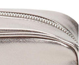 Saks Fifth Avenue Textured Zip Pouch Charcoal Makeup Bag