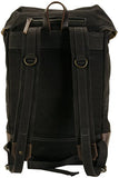 Damndog Canvas & Leather Rucksack Backpack - Tar Black