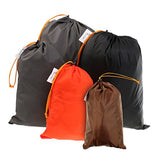 MonkeyJack 5 Pieces/ Set Drawstring Camping Travel Stuff Sack Reusable Durable Luggage Clothes